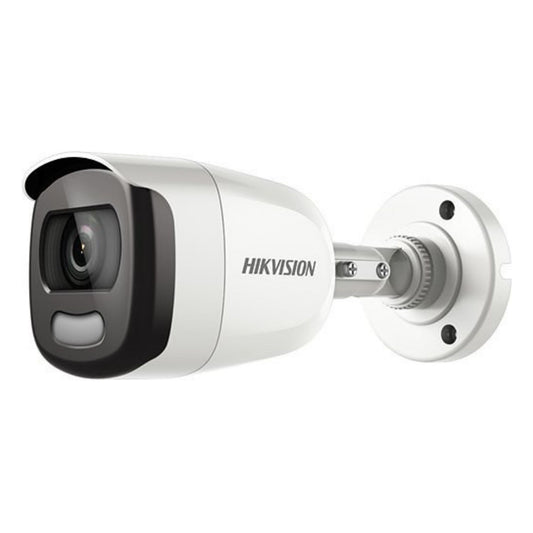 DS-2CE12DFT-F28 2,8 mm - Hikvision DS-2CE12HFT-F28 TurboHD ColorVu 5MP Caméra analogique extérieure Bullet, objectif fixe 2,8 mm, blanc