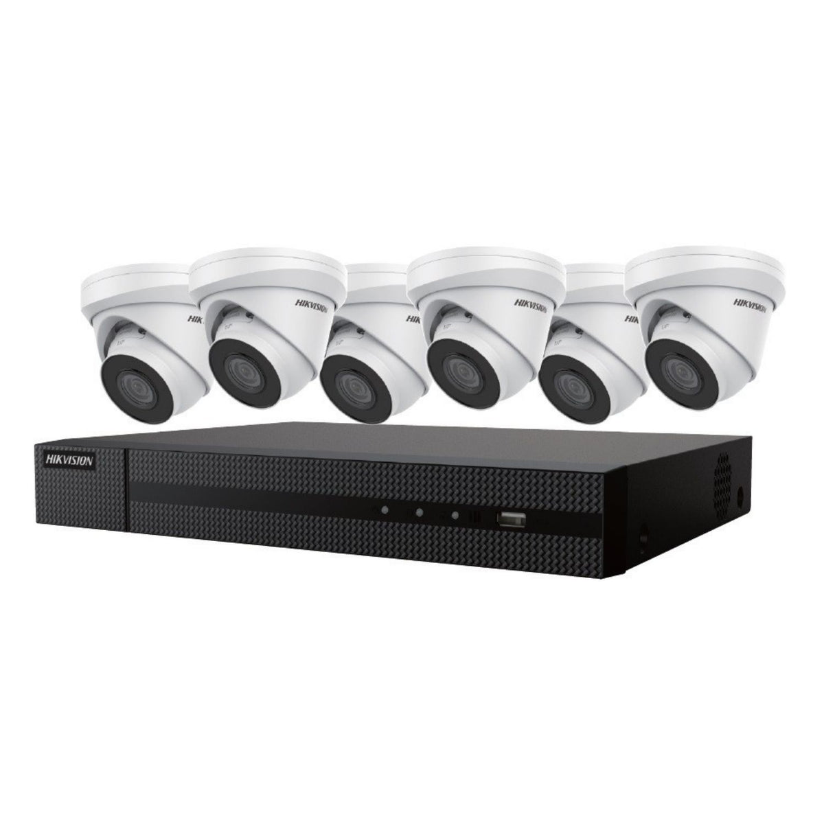 EKI-K82T46 - Hikvision 8 canaux 8MP NVR avec disque dur 2 To et 6 caméras tourelle à vision nocturne 4MP
