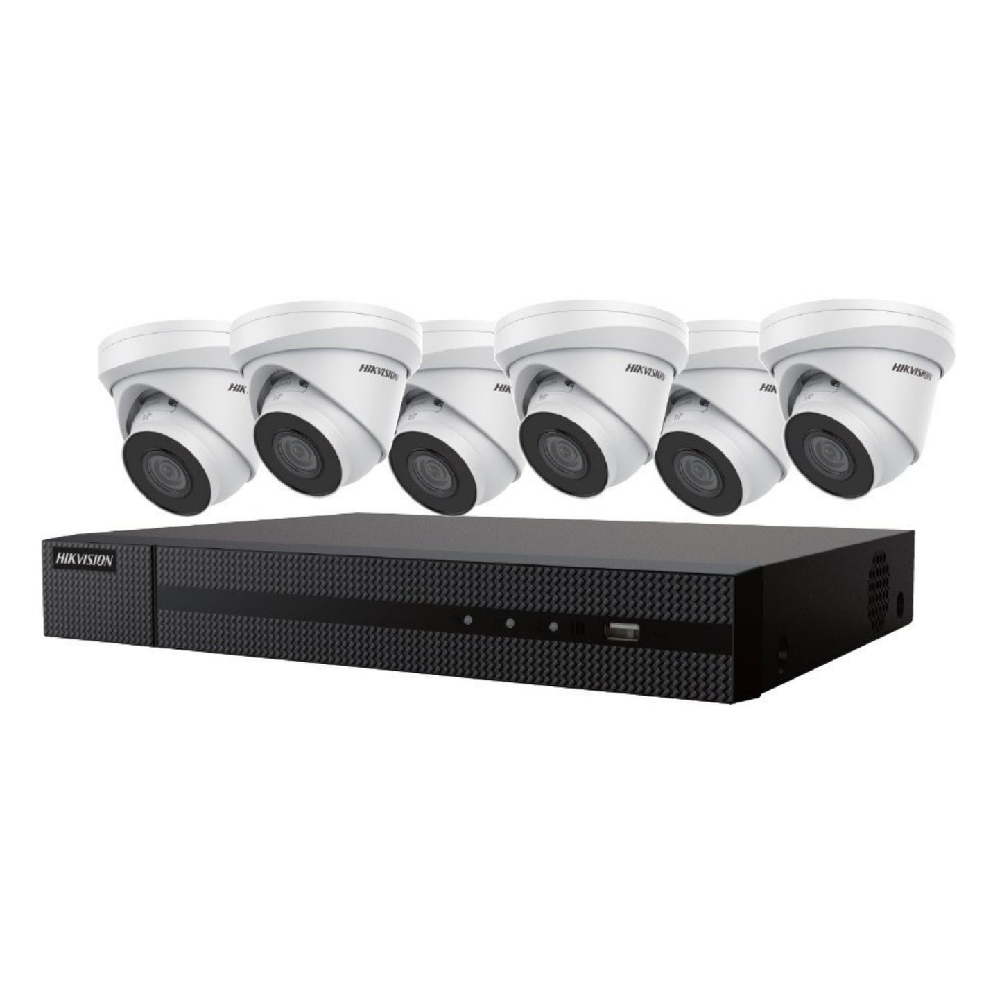 EKI-K82T46 - Hikvision 8 canaux 8MP NVR avec disque dur 2 To et 6 caméras tourelle à vision nocturne 4MP