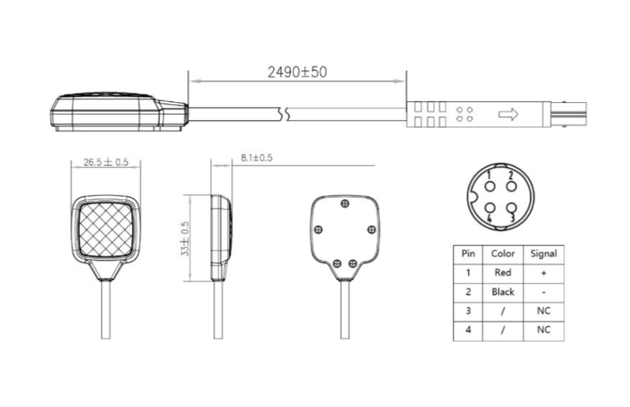 AE-IFC00 - 2.5m Cable Alarm