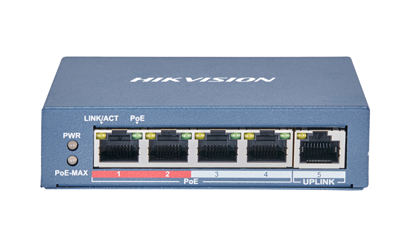 DS-3E0105P-E(B) - 4 Port Fast Ethernet Unmanaged POE Switch