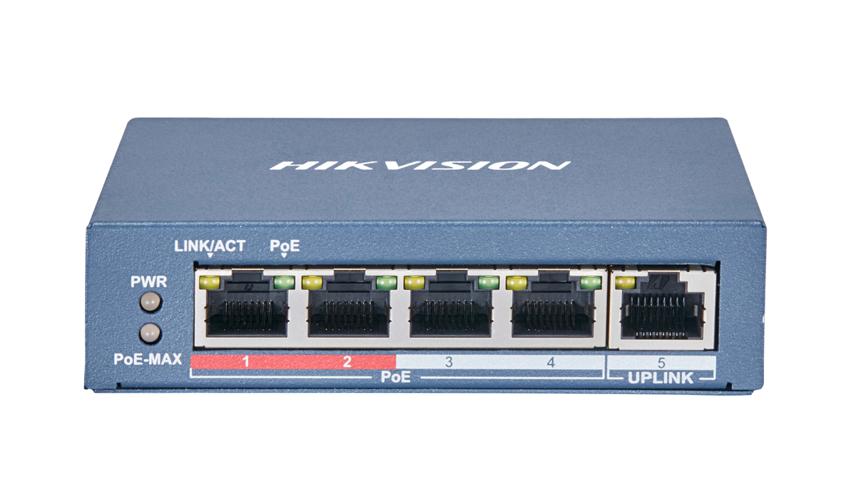 DS-3E0105P-E(B) - 4 Port Fast Ethernet Unmanaged POE Switch