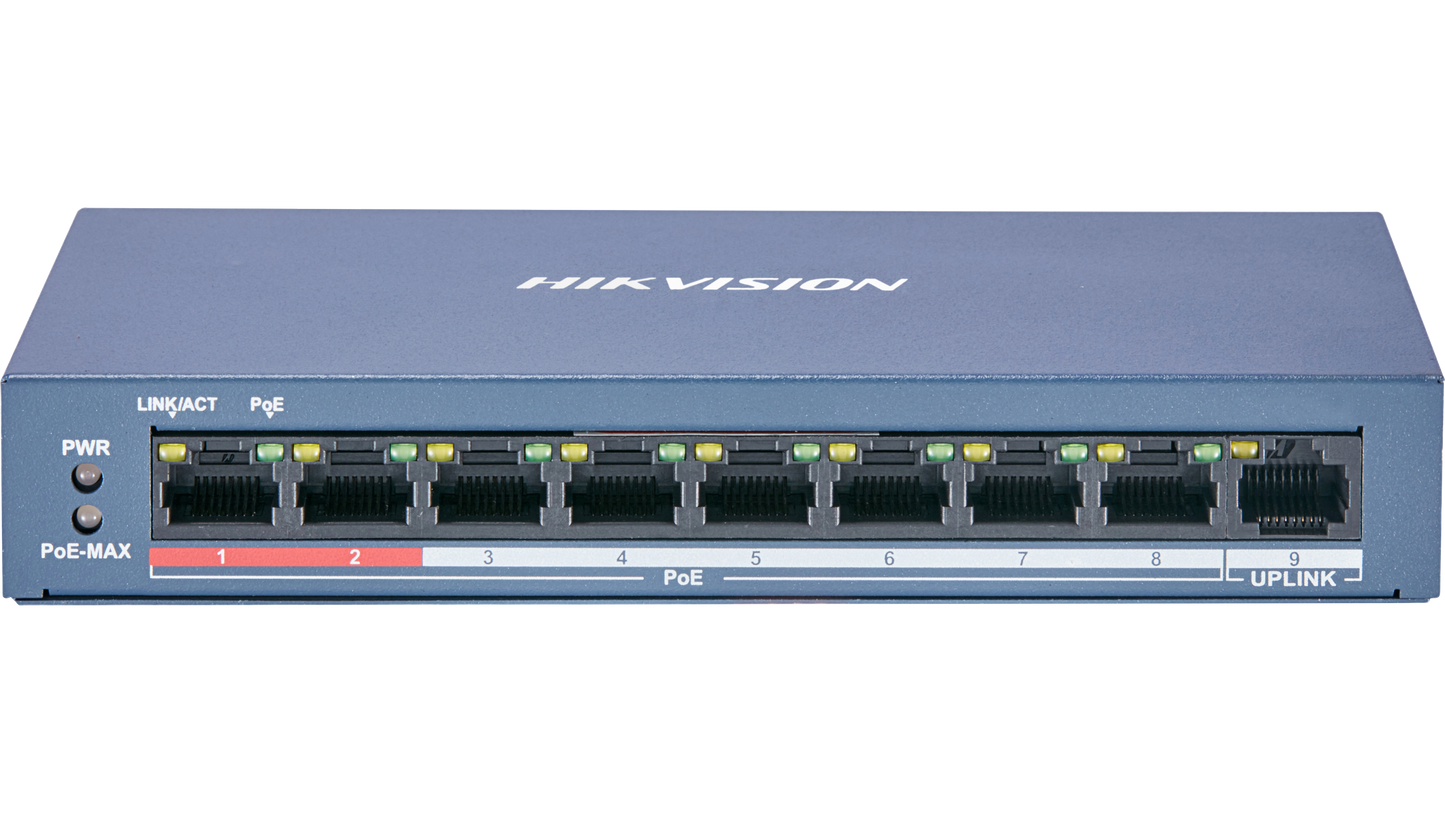 DS-3E0109P-E/M(B) - 8 Port Fast Ethernet Unmanaged POE Switch