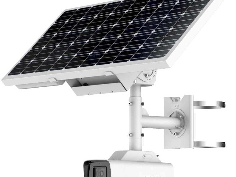 Hikvision solar-powered 4G security camera with panel and battery