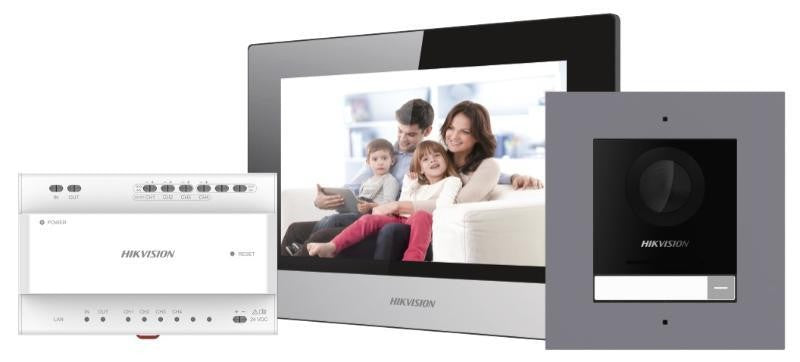 Hikvision two-wire video intercom kit with door unit and indoor touch screen station
