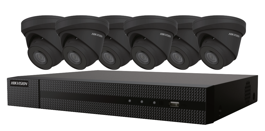 Hikvision security camera kit with matched cameras and NVR
