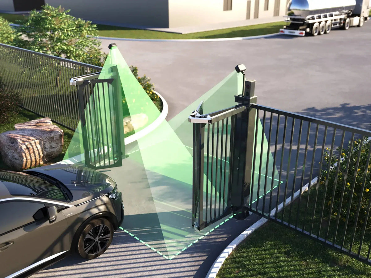 LBAI DETECT AI vehicle detection on an automatic gate at a site entrance