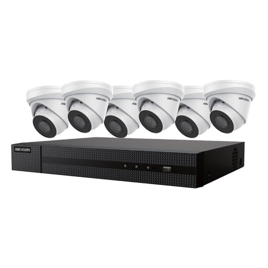 EKI-K82T46  -  Hikvision  8-Channel 8MP NVR with 2TB HDD & 6 4MP Night Vision Turret Cameras Kit
