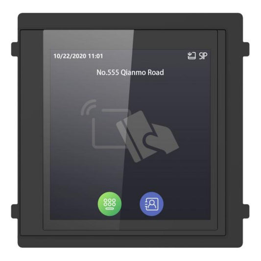 DS-KD-TDM - Module d'affichage tactile d'interphone vidéo multifonctionnel Hikvision DS-KD-TDM avec lecteur de carte Mifare et écran tactile 4"