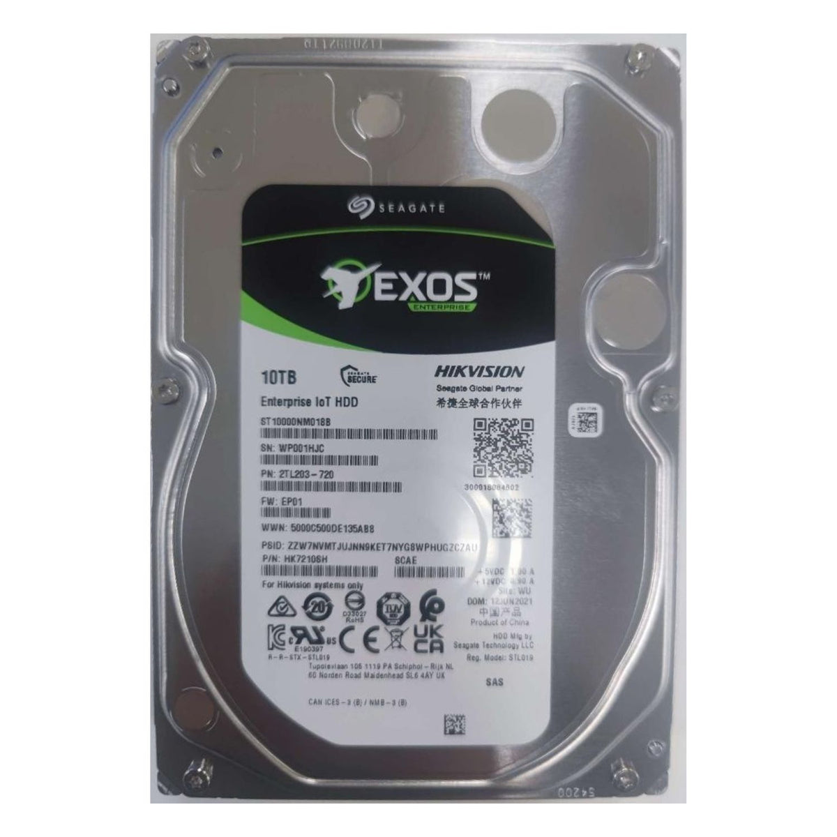 DS-AIoT HDD HK7210SH/10T*1  -  10TB * 1 SAS HDD