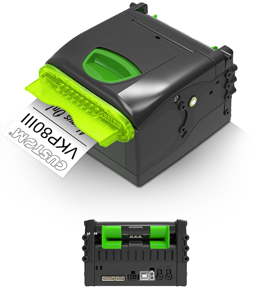 Custom Printer VKP80III - Top Seller Kiosk 80mm Thermal Printer with a Unique Green Paper Mouth