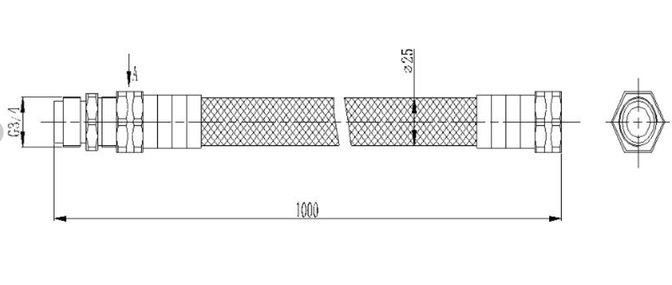 DS-2XE2601-1-Y(SS) - 1m Explosion Proof Flexible Conduit With 316L Connectors