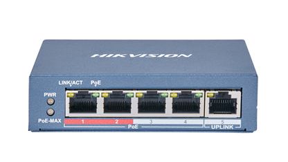 DS-3E0105P-E(B) - 4 Port Fast Ethernet Unmanaged POE Switch