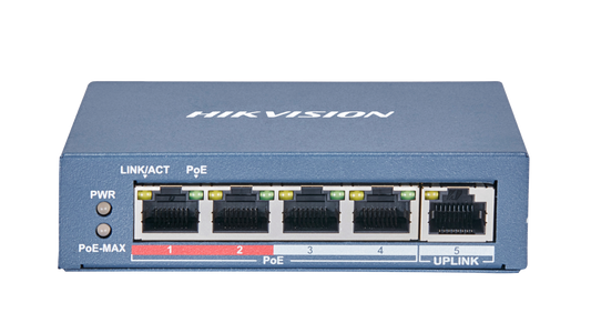 DS-3E0105P-E(B) - 4 Port Fast Ethernet Unmanaged POE Switch