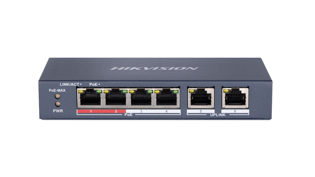 DS-3E0106P-E/M - 4 Port Fast Ethernet Unmanaged POE Switch