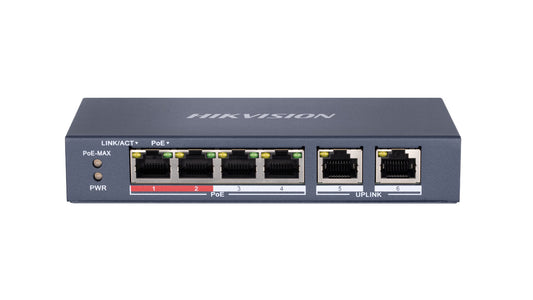 DS-3E0106P-E/M - 4 Port Fast Ethernet Unmanaged POE Switch
