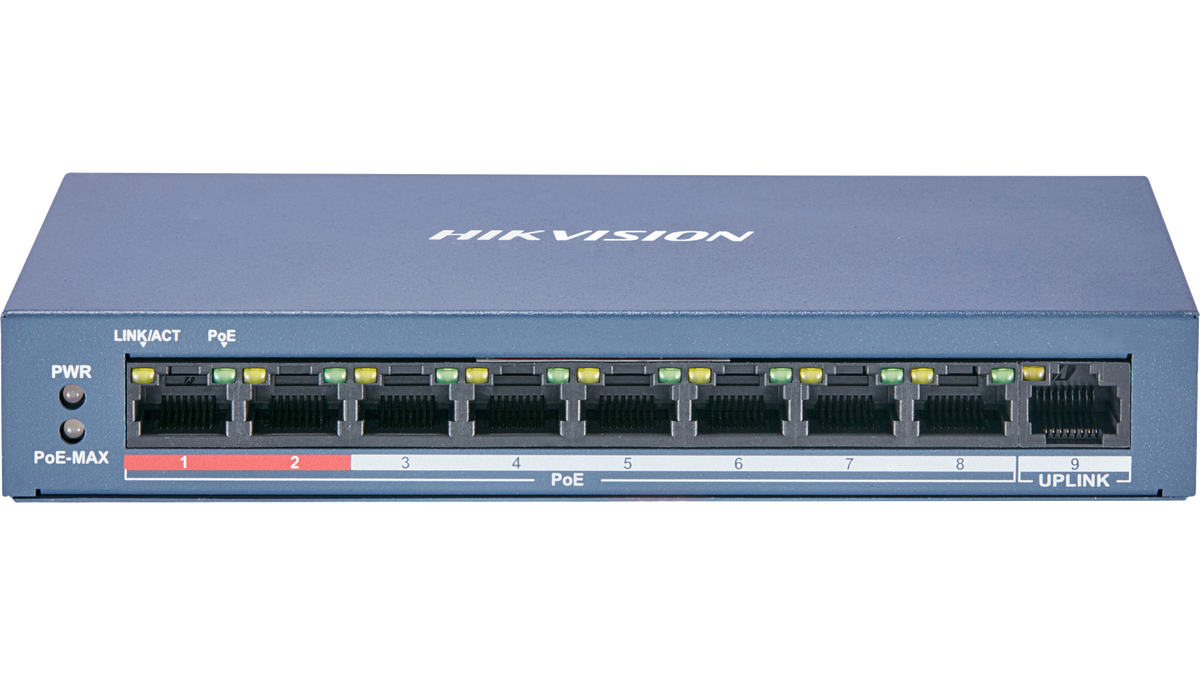 DS-3E0109P-E/M(B) - 8 Port Fast Ethernet Unmanaged POE Switch