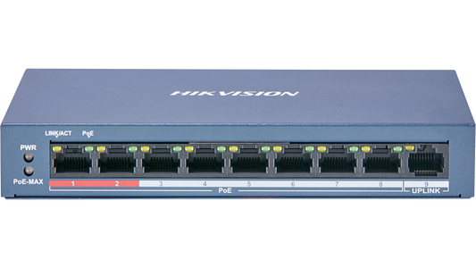DS-3E0109P-E/M(B) - 8 Port Fast Ethernet Unmanaged POE Switch