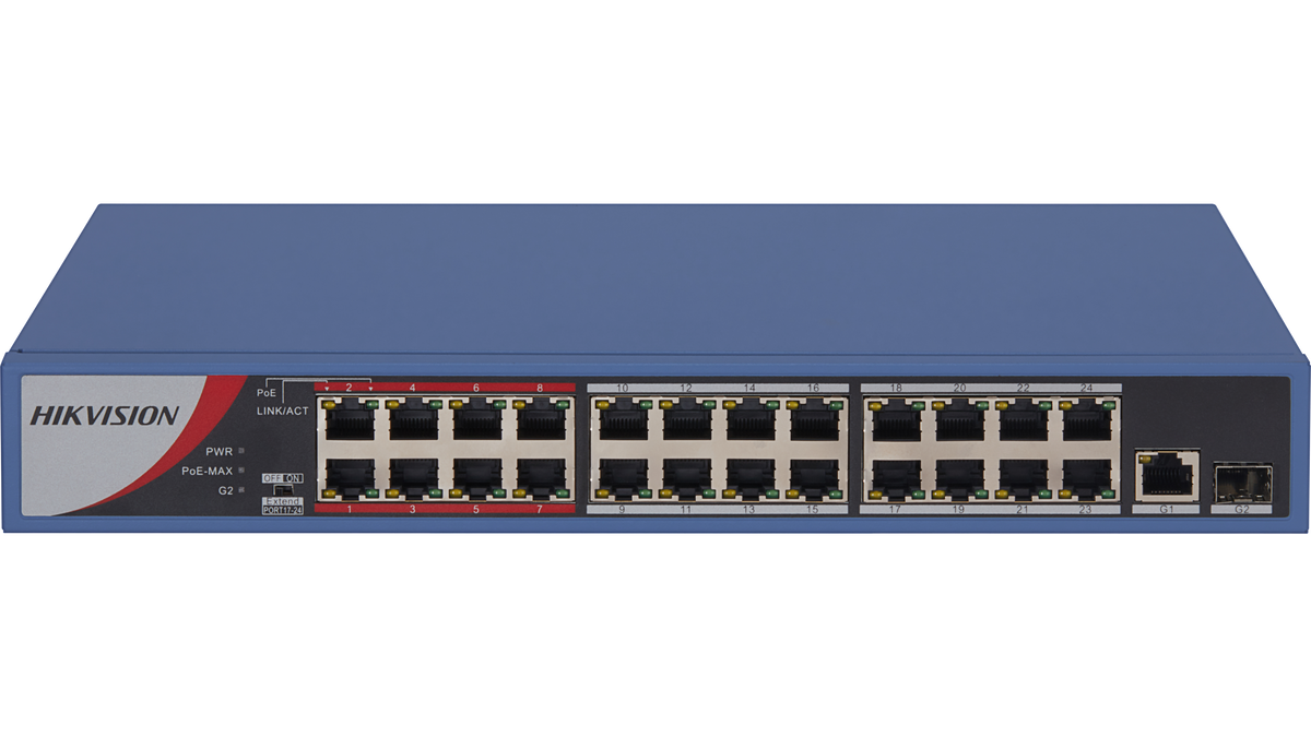 DS-3E0326P-E/M(B) - 24 Port Fast Ethernet Unmanaged POE Switch