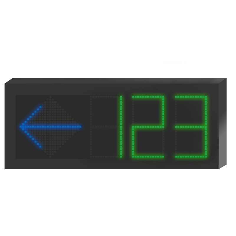 DS-TVL121-3-5D - Indoor Seven-Color Single Row LED Parking Guidance Screen