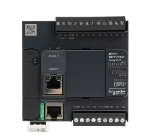 Schneider Electric M221 - 16 I/O Compact Ethernet Programmable Logic Controller (PLC)