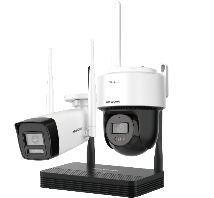 NKS424W03H (DS-J142I) - 4MP H.265 One bullet + One PTDome WiFi NVS Kit