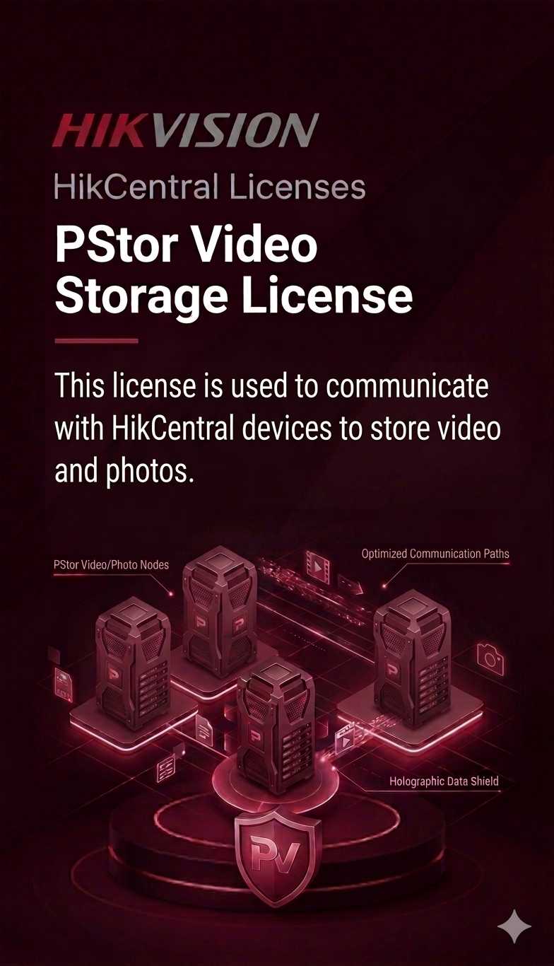 pStor-Video Storage-Base/1Ch - Licence d'enregistrement Hikvision HikCentralVideo, 1 canal