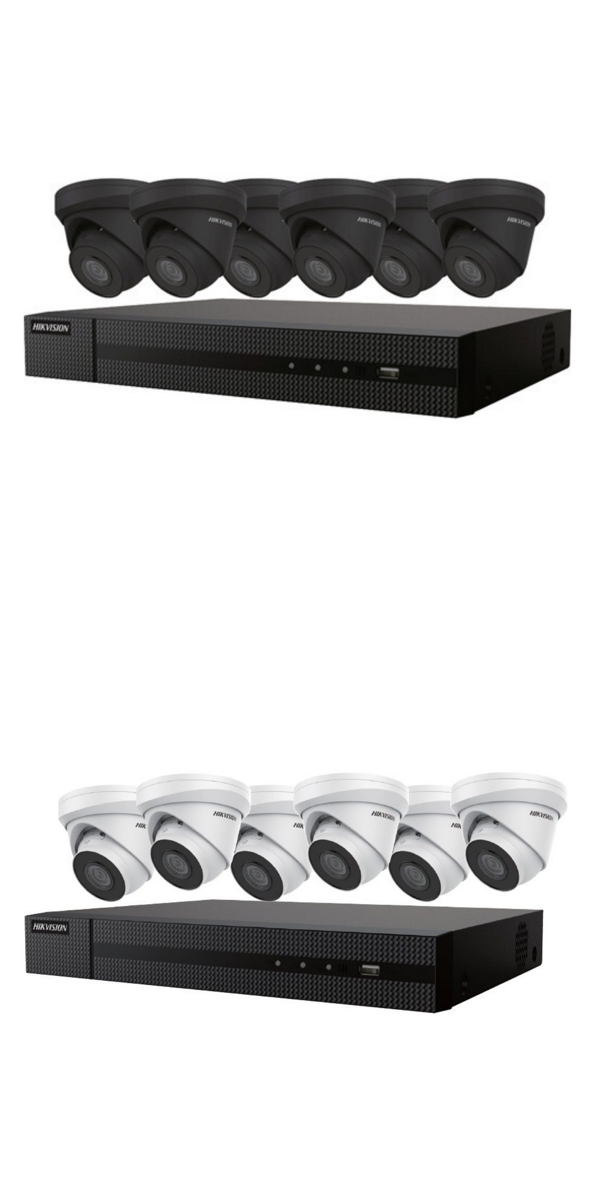 EKI-K82T46 - Hikvision 8 canaux 8MP NVR avec disque dur 2 To et 6 caméras tourelle à vision nocturne 4MP