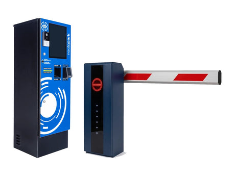 NoctoPark payment station and NoctoGate high-speed barrier by Noctoptics